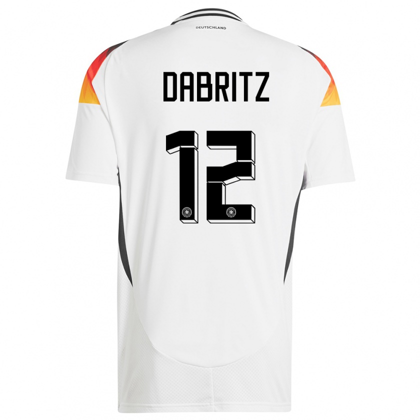 Kandiny Niño Camiseta Alemania Sara Dabritz #12 Blanco 1ª Equipación 24-26 La Camisa Chile