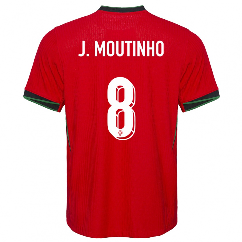 Kandiny Niño Camiseta Portugal Joao Moutinho #8 Rojo 1ª Equipación 24-26 La Camisa Chile