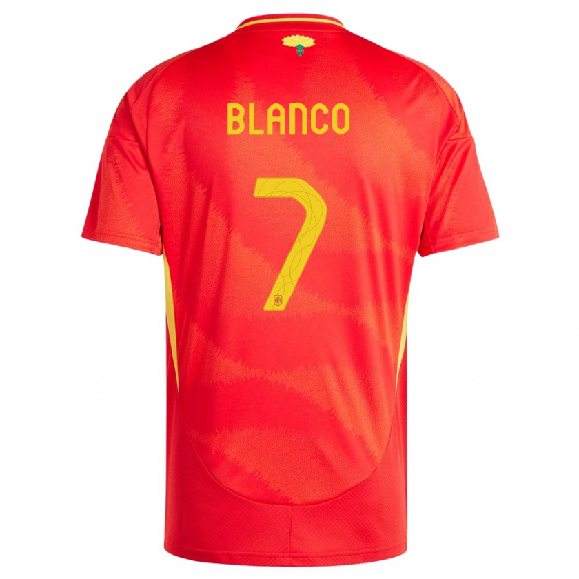 Kandiny Niño Camiseta España Fabio Blanco #7 Rojo 1ª Equipación 24-26 La Camisa Chile