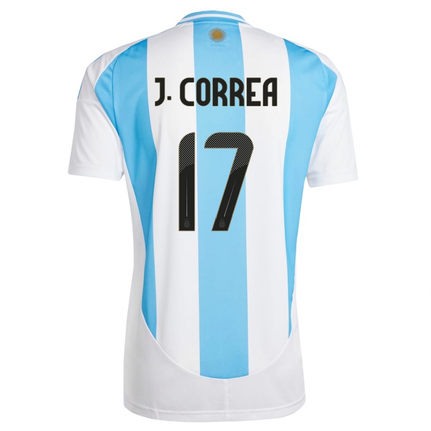 Kandiny Niño Camiseta Argentina Joaquin Correa #17 Blanco Azul 1ª Equipación 24-26 La Camisa Chile
