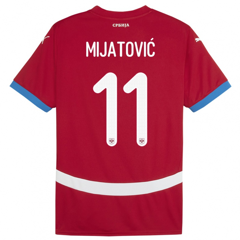Kandiny Niño Camiseta Serbia Jovan Mijatovic #11 Rojo 1ª Equipación 24-26 La Camisa Chile