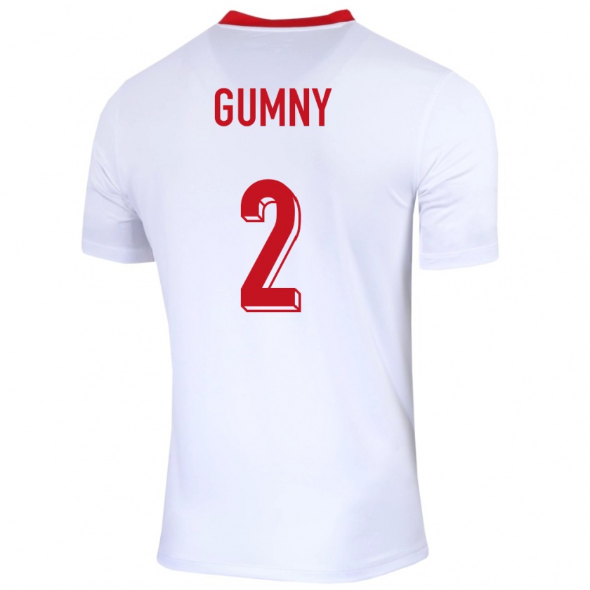 Kandiny Niño Camiseta Polonia Robert Gumny #2 Blanco 1ª Equipación 24-26 La Camisa Chile