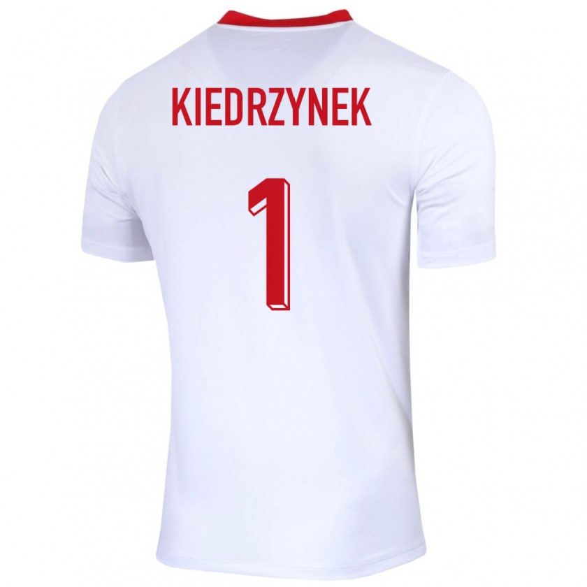 Kandiny Niño Camiseta Polonia Katarzyna Kiedrzynek #1 Blanco 1ª Equipación 24-26 La Camisa Chile
