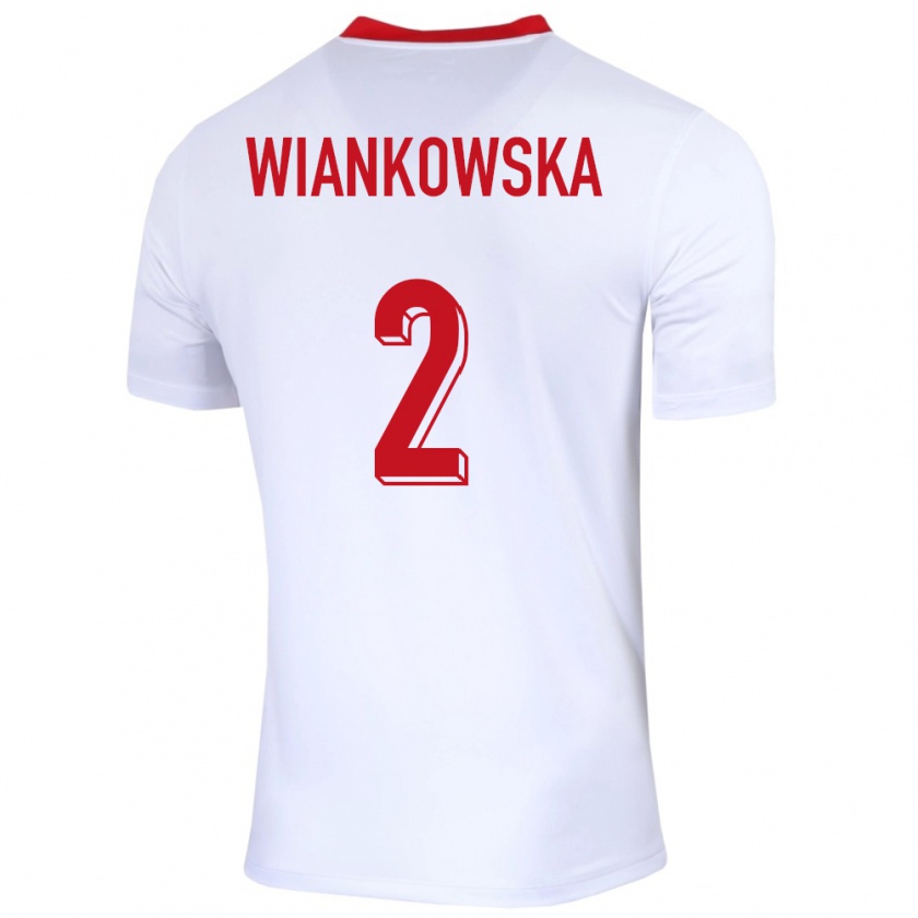 Kandiny Niño Camiseta Polonia Martyna Wiankowska #2 Blanco 1ª Equipación 24-26 La Camisa Chile