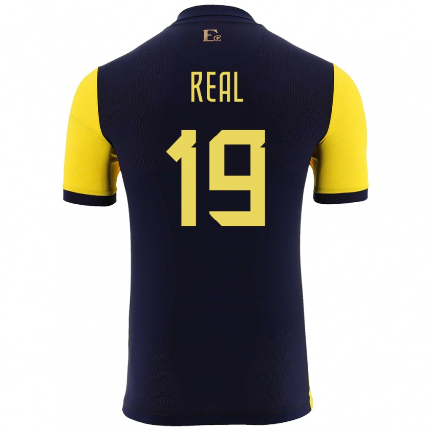 Kandiny Niño Camiseta Ecuador Kerlly Real #19 Amarillo 1ª Equipación 24-26 La Camisa Chile