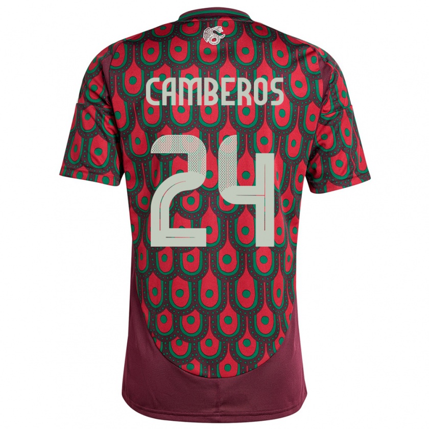Kandiny Niño Camiseta México Scarlett Camberos #24 Granate 1ª Equipación 24-26 La Camisa Chile