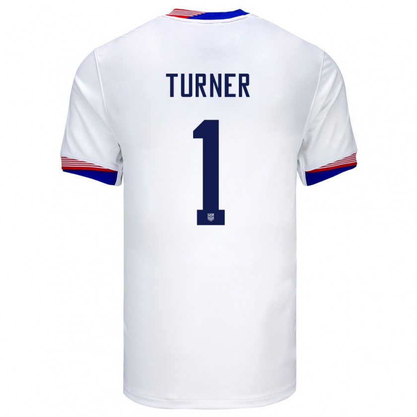 Kandiny Niño Camiseta Estados Unidos Matt Turner #1 Blanco 1ª Equipación 24-26 La Camisa Chile