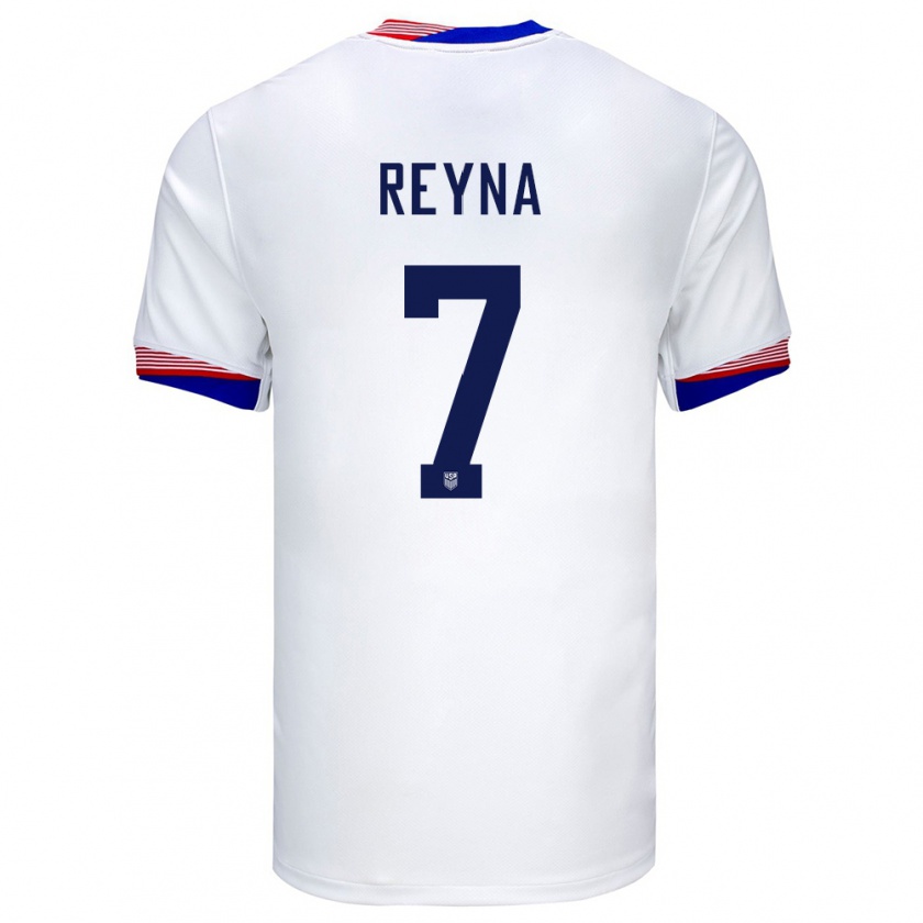 Kandiny Niño Camiseta Estados Unidos Giovanni Reyna #7 Blanco 1ª Equipación 24-26 La Camisa Chile