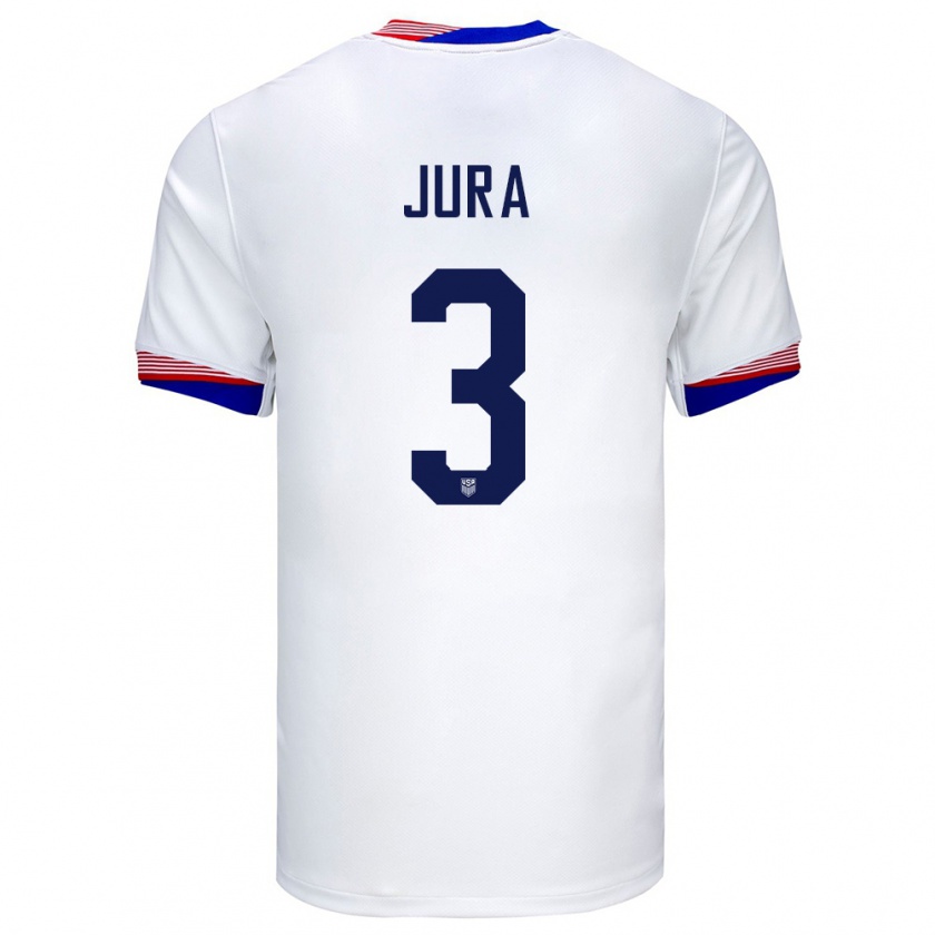 Kandiny Niño Camiseta Estados Unidos Sawyer Jura #3 Blanco 1ª Equipación 24-26 La Camisa Chile