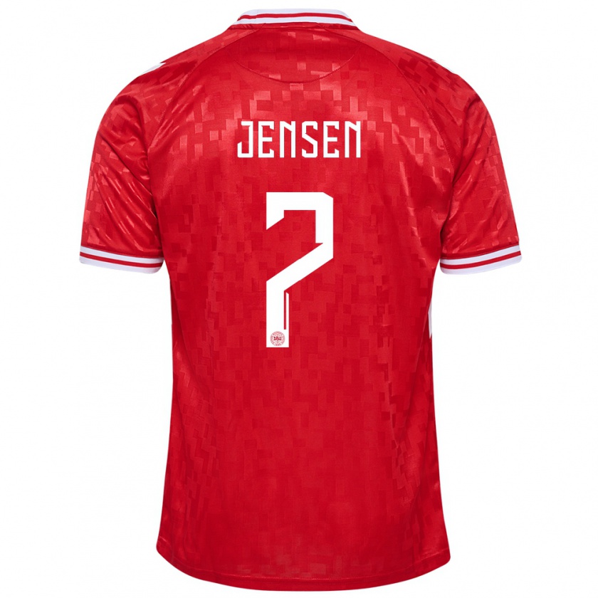 Kandiny Niño Camiseta Dinamarca Mathias Jensen #7 Rojo 1ª Equipación 24-26 La Camisa Chile