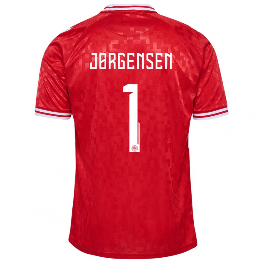 Kandiny Niño Camiseta Dinamarca Filip Jørgensen #1 Rojo 1ª Equipación 24-26 La Camisa Chile