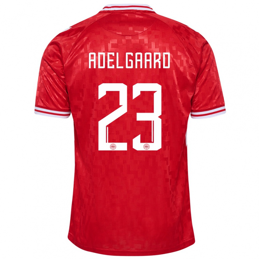 Kandiny Niño Camiseta Dinamarca Aske Adelgaard #23 Rojo 1ª Equipación 24-26 La Camisa Chile