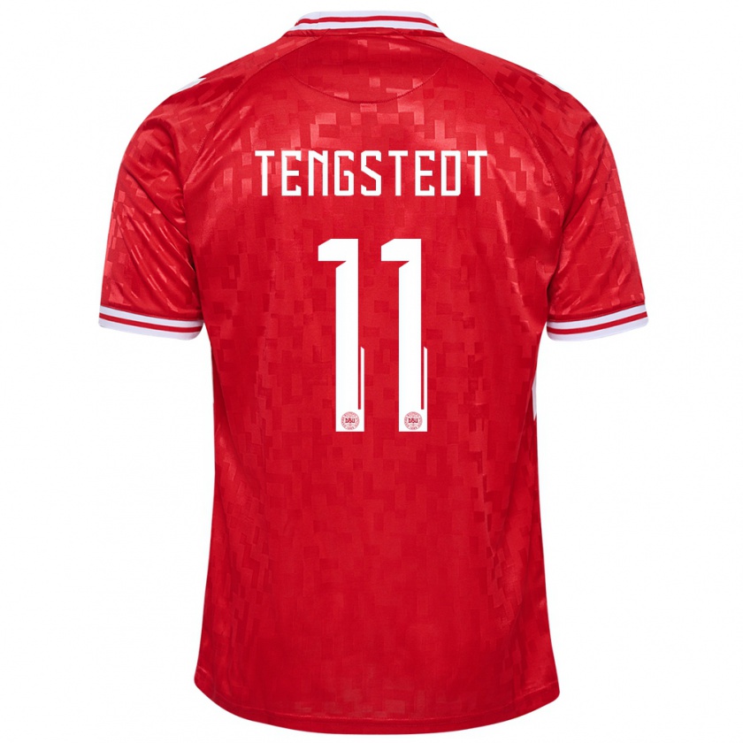 Kandiny Niño Camiseta Dinamarca Casper Tengstedt #11 Rojo 1ª Equipación 24-26 La Camisa Chile