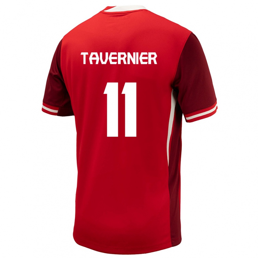 Kandiny Niño Camiseta Canadá Kevaughn Tavernier #11 Rojo 1ª Equipación 24-26 La Camisa Chile