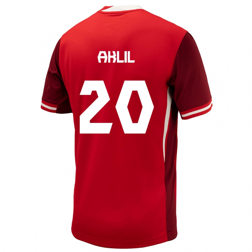 Kandiny Niño Camiseta Canadá Lino Aklil #20 Rojo 1ª Equipación 24-26 La Camisa Chile
