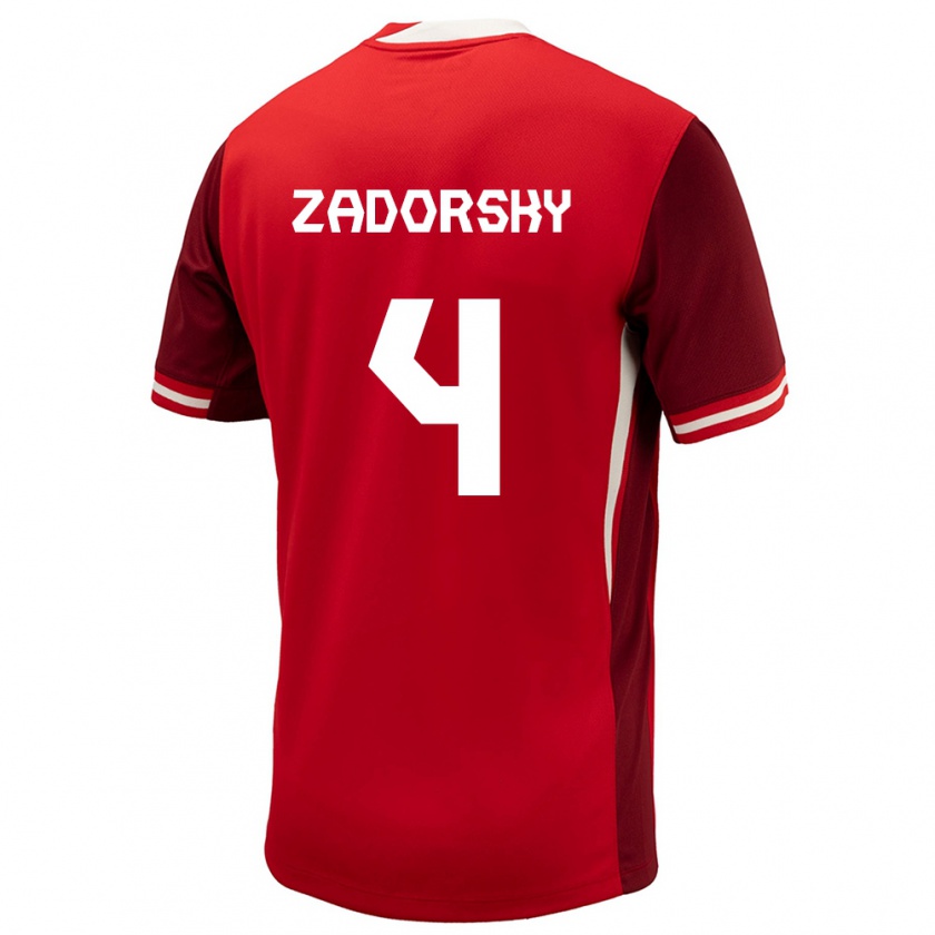 Kandiny Niño Camiseta Canadá Shelina Zadorsky #4 Rojo 1ª Equipación 24-26 La Camisa Chile
