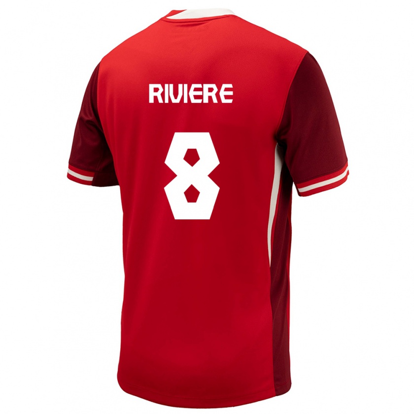 Kandiny Niño Camiseta Canadá Jayde Riviere #8 Rojo 1ª Equipación 24-26 La Camisa Chile