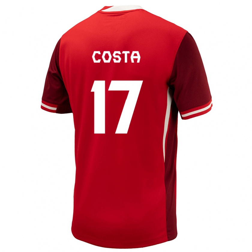 Kandiny Niño Camiseta Canadá Jesse Costa #17 Rojo 1ª Equipación 24-26 La Camisa Chile
