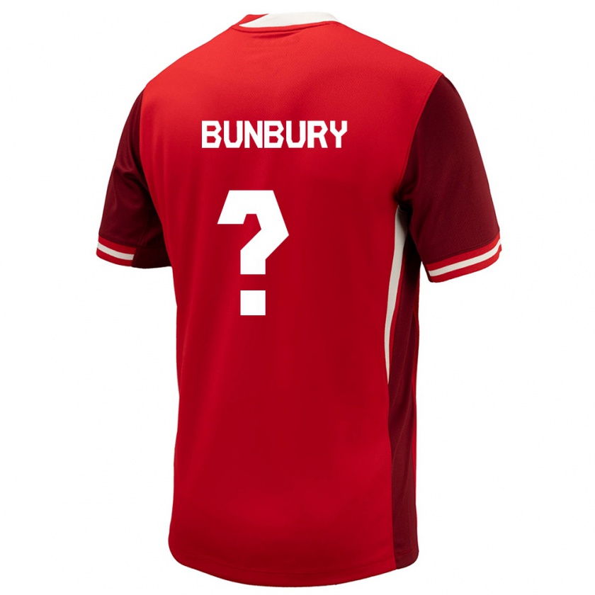 Kandiny Niño Camiseta Canadá Mataeo Bunbury #0 Rojo 1ª Equipación 24-26 La Camisa Chile