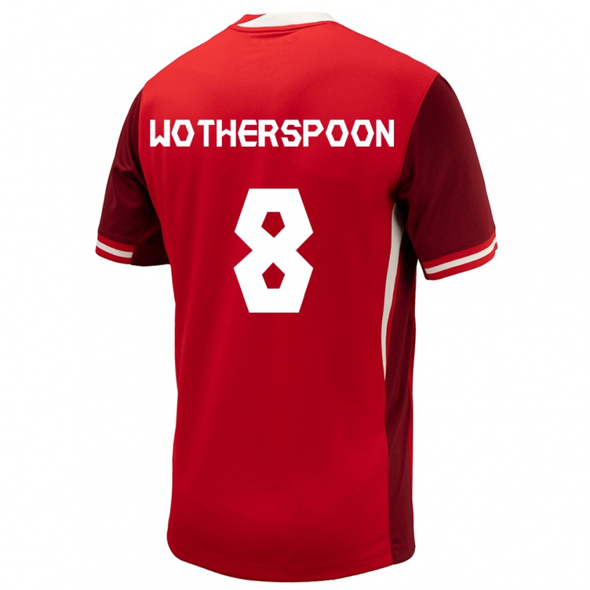 Kandiny Niño Camiseta Canadá David Wotherspoon #8 Rojo 1ª Equipación 24-26 La Camisa Chile