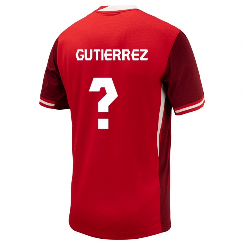 Kandiny Niño Camiseta Canadá Cristián Gutiérrez #0 Rojo 1ª Equipación 24-26 La Camisa Chile