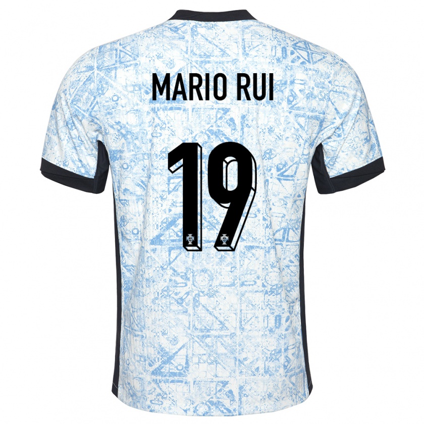 Kandiny Niño Camiseta Portugal Mario Rui #19 Crema Azul 2ª Equipación 24-26 La Camisa Chile