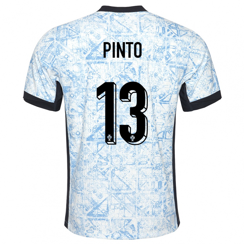 Kandiny Niño Camiseta Portugal Fatima Pinto #13 Crema Azul 2ª Equipación 24-26 La Camisa Chile