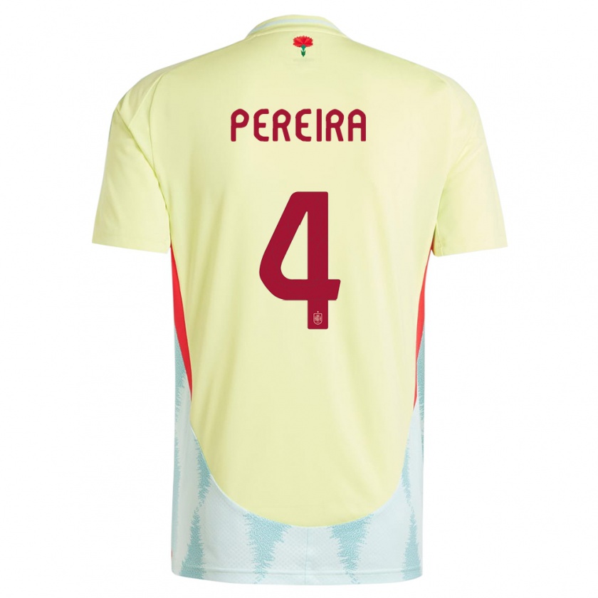Kandiny Niño Camiseta España Andrea Pereira #4 Amarillo 2ª Equipación 24-26 La Camisa Chile
