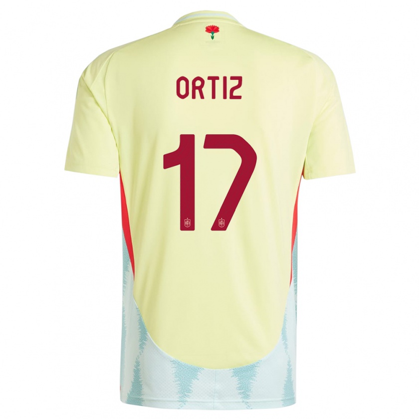 Kandiny Niño Camiseta España Angel Ortiz #17 Amarillo 2ª Equipación 24-26 La Camisa Chile
