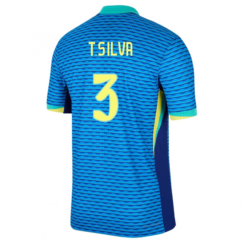 Kandiny Niño Camiseta Brasil Thiago Silva #3 Azul 2ª Equipación 24-26 La Camisa Chile