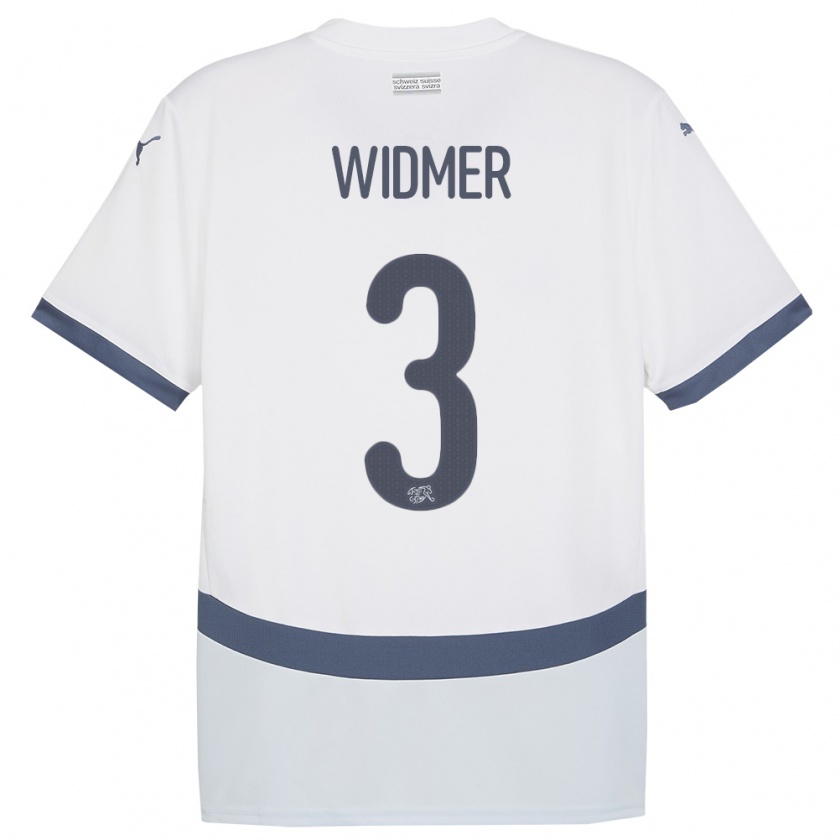 Kandiny Niño Camiseta Suiza Silvan Widmer #3 Blanco 2ª Equipación 24-26 La Camisa Chile
