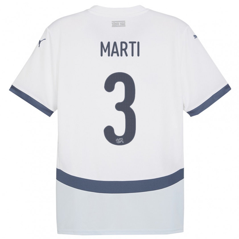 Kandiny Niño Camiseta Suiza Lara Marti #3 Blanco 2ª Equipación 24-26 La Camisa Chile
