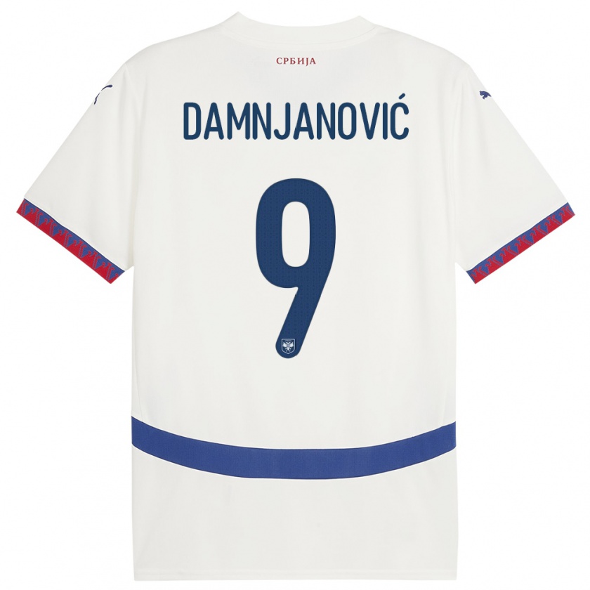 Kandiny Niño Camiseta Serbia Jovana Damnjanovic #9 Blanco 2ª Equipación 24-26 La Camisa Chile