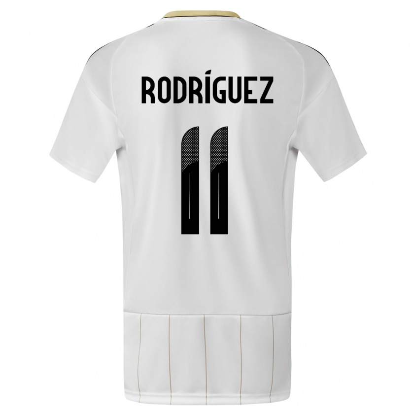 Kandiny Niño Camiseta Costa Rica Raquel Rodriguez #11 Blanco 2ª Equipación 24-26 La Camisa Chile