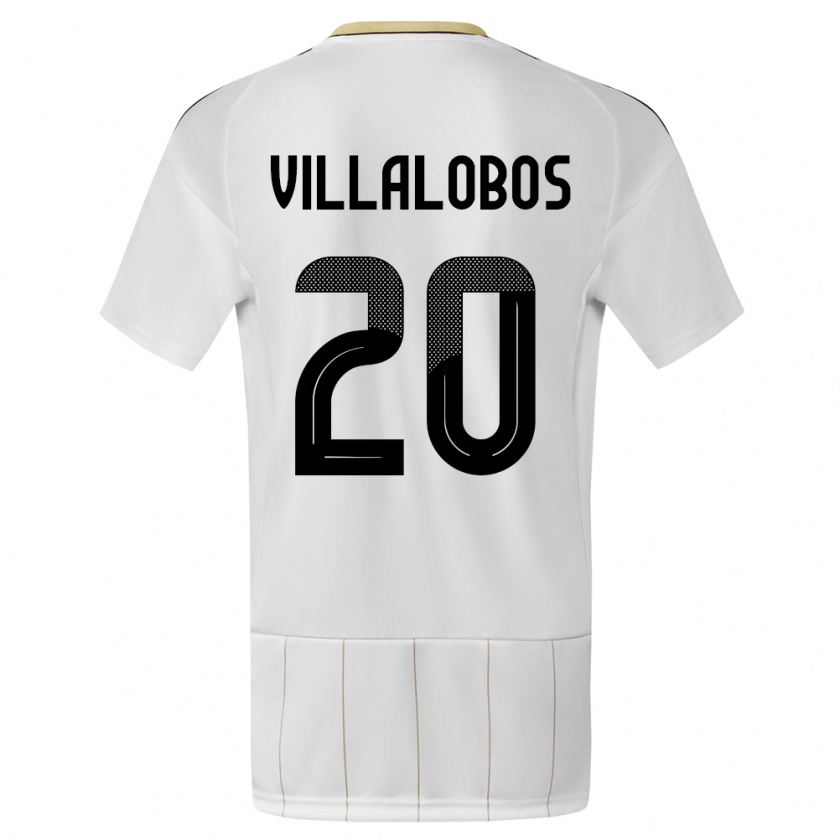 Kandiny Niño Camiseta Costa Rica Fabiola Villalobos #20 Blanco 2ª Equipación 24-26 La Camisa Chile