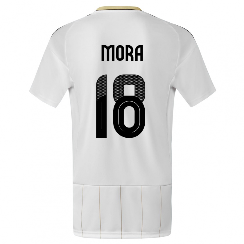 Kandiny Niño Camiseta Costa Rica Bayron Mora #18 Blanco 2ª Equipación 24-26 La Camisa Chile