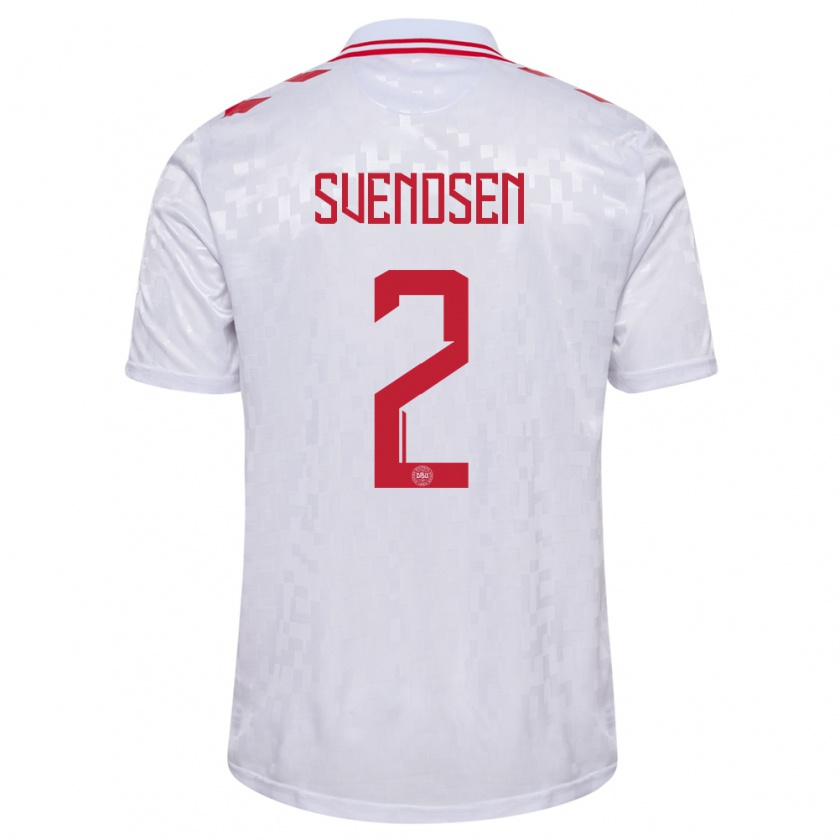 Kandiny Niño Camiseta Dinamarca Oliver Svendsen #2 Blanco 2ª Equipación 24-26 La Camisa Chile