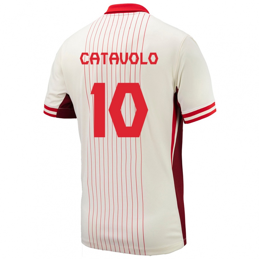 Kandiny Niño Camiseta Canadá Matthew Catavolo #10 Blanco 2ª Equipación 24-26 La Camisa Chile