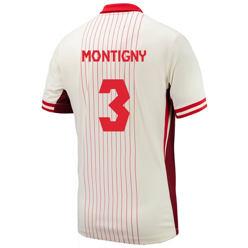 Kandiny Niño Camiseta Canadá Gaël De Montigny #3 Blanco 2ª Equipación 24-26 La Camisa Chile