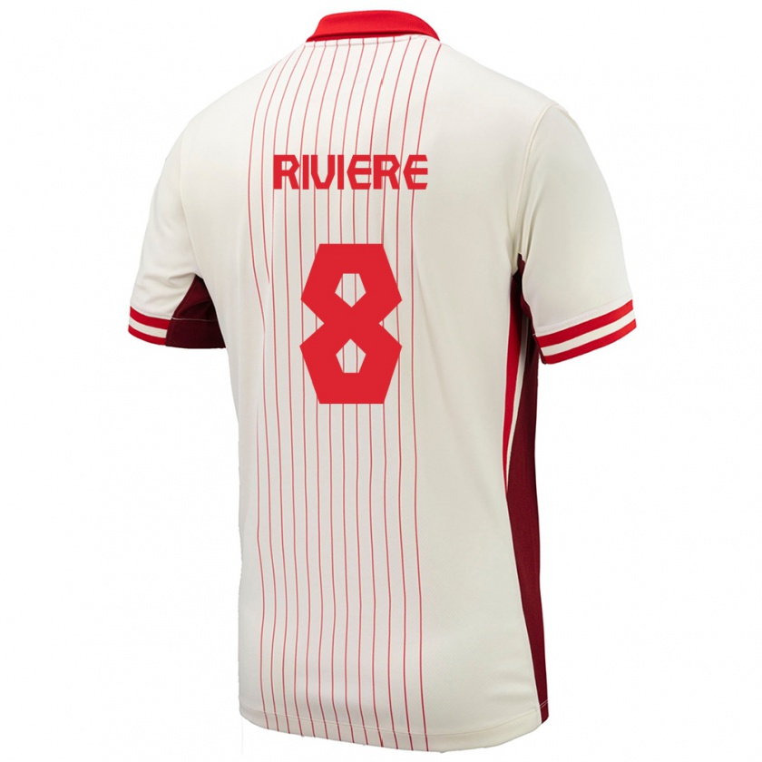 Kandiny Niño Camiseta Canadá Jayde Riviere #8 Blanco 2ª Equipación 24-26 La Camisa Chile