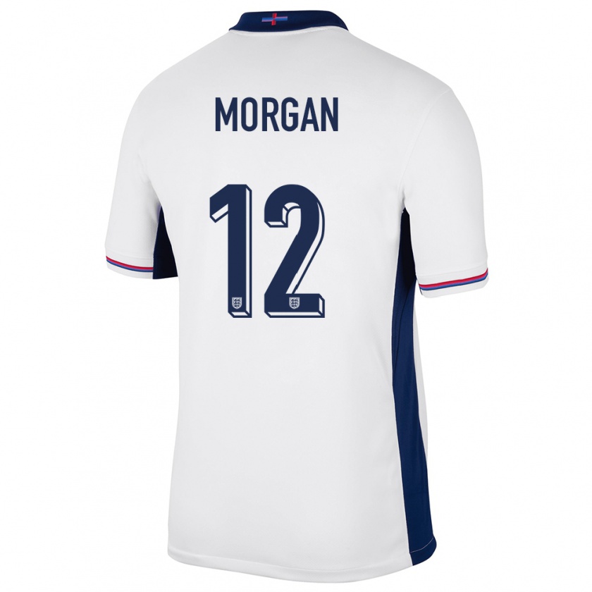 Kandiny Hombre Camiseta Inglaterra Esme Morgan #12 Blanco 1ª Equipación 24-26 La Camisa Chile