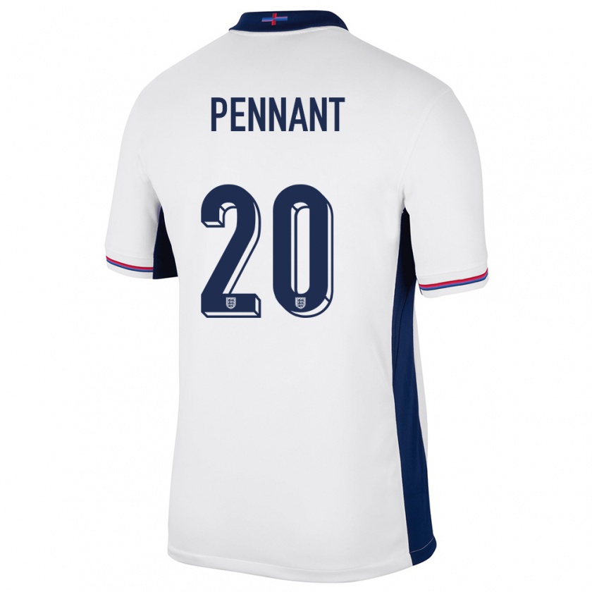 Kandiny Hombre Camiseta Inglaterra Kian Pennant #20 Blanco 1ª Equipación 24-26 La Camisa Chile