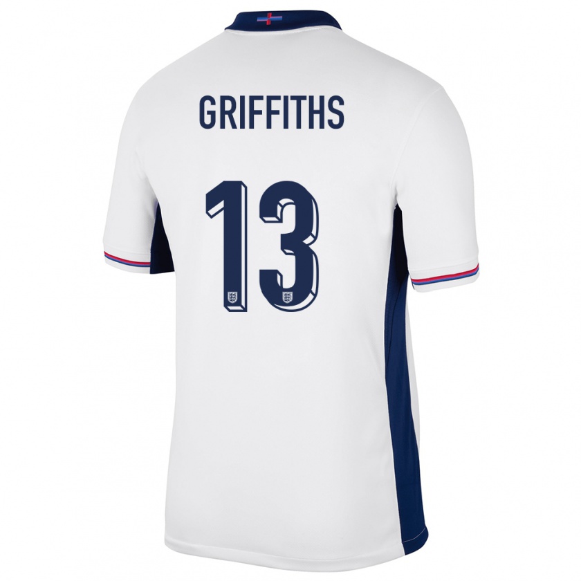 Kandiny Hombre Camiseta Inglaterra Josh Griffiths #13 Blanco 1ª Equipación 24-26 La Camisa Chile