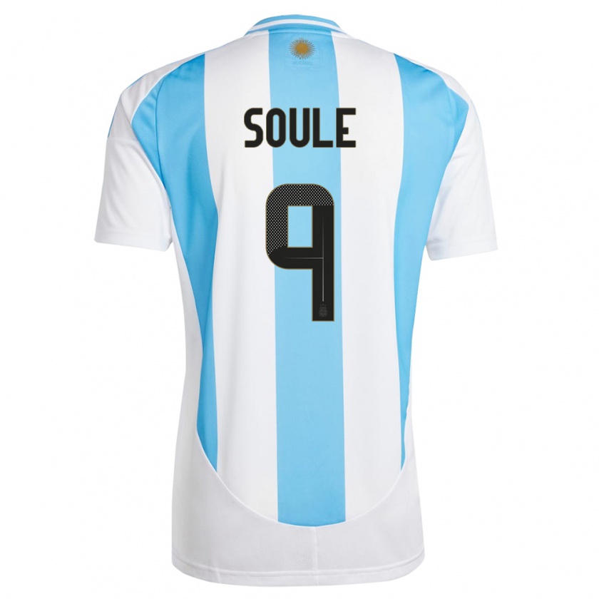 Kandiny Hombre Camiseta Argentina Matias Soule #9 Blanco Azul 1ª Equipación 24-26 La Camisa Chile