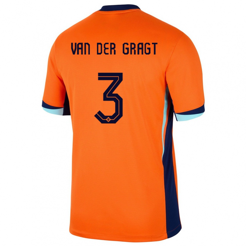 Kandiny Hombre Camiseta Países Bajos Stefanie Van Der Gragt #3 Naranja 1ª Equipación 24-26 La Camisa Chile
