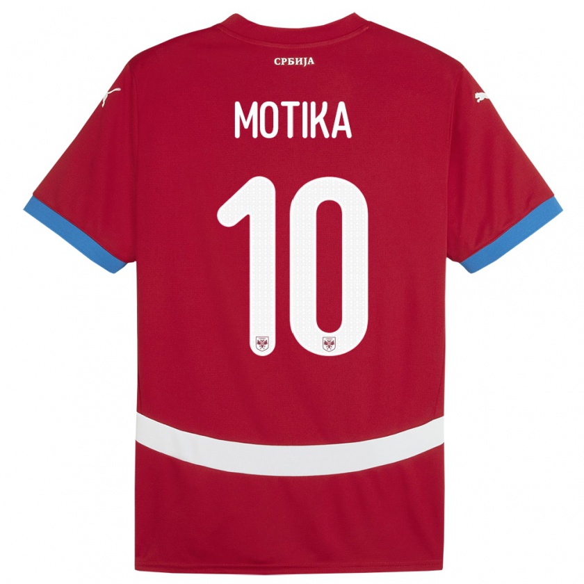 Kandiny Hombre Camiseta Serbia Nemanja Motika #10 Rojo 1ª Equipación 24-26 La Camisa Chile