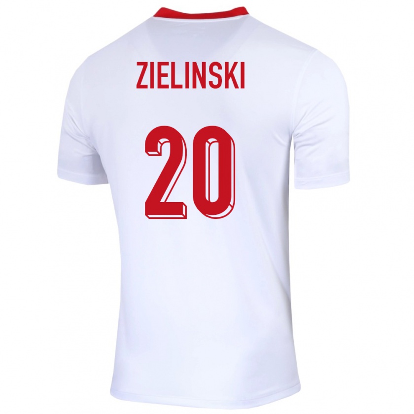 Kandiny Hombre Camiseta Polonia Piotr Zielinski #20 Blanco 1ª Equipación 24-26 La Camisa Chile