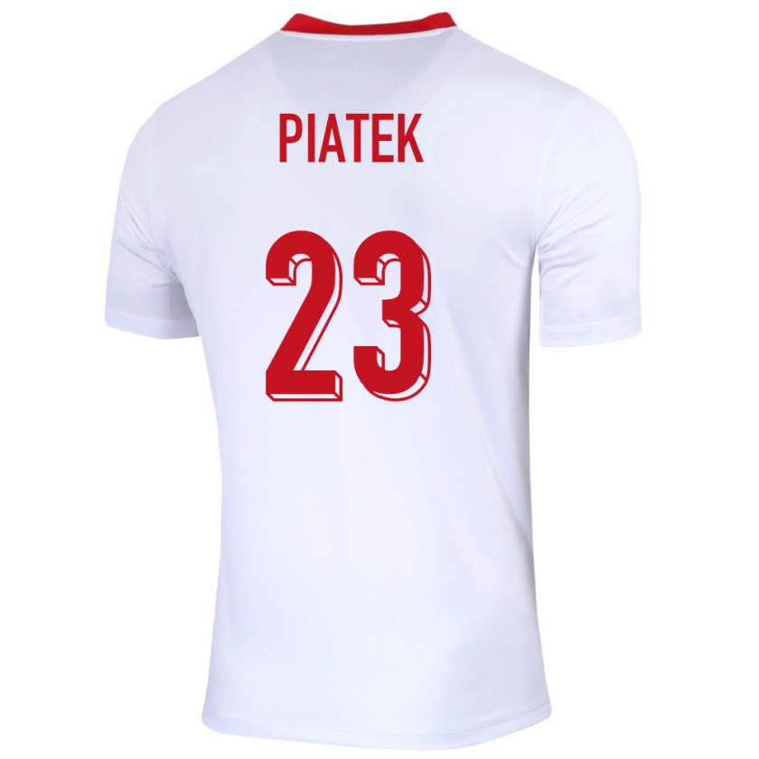 Kandiny Hombre Camiseta Polonia Krzysztof Piatek #23 Blanco 1ª Equipación 24-26 La Camisa Chile