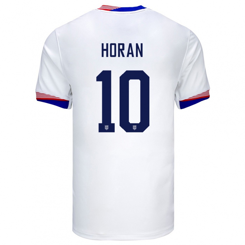Kandiny Hombre Camiseta Estados Unidos Lindsey Horan #10 Blanco 1ª Equipación 24-26 La Camisa Chile