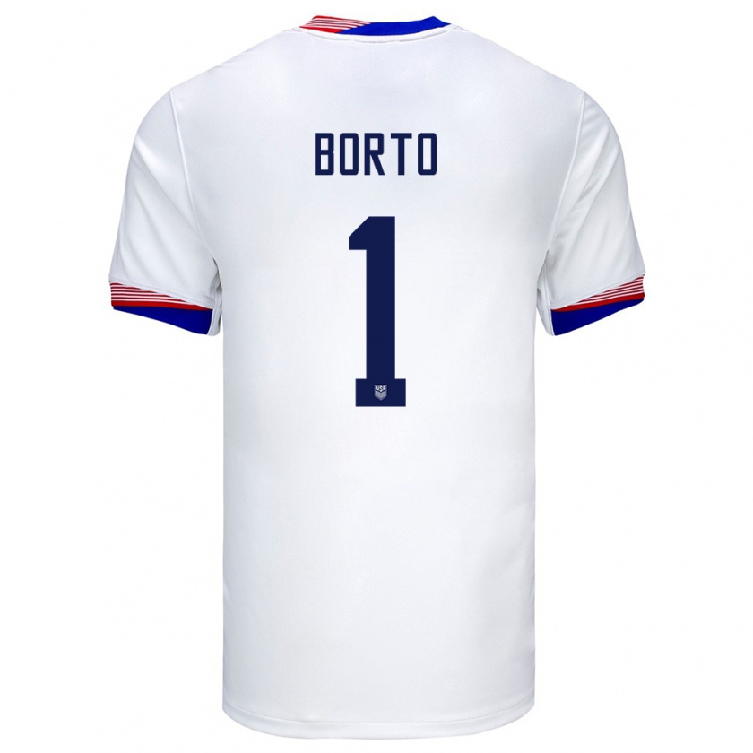 Kandiny Hombre Camiseta Estados Unidos Alexander Borto #1 Blanco 1ª Equipación 24-26 La Camisa Chile